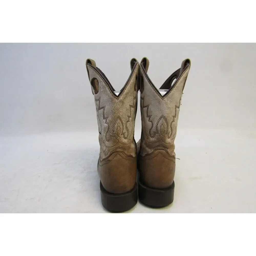 Smoky Mountain Youth Size 2.5 R Brown Leather Buckaroo Western Cowboy Boots